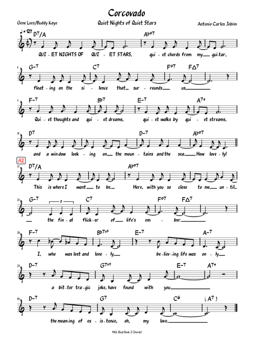 Corcovado (Lead sheet with lyrics )