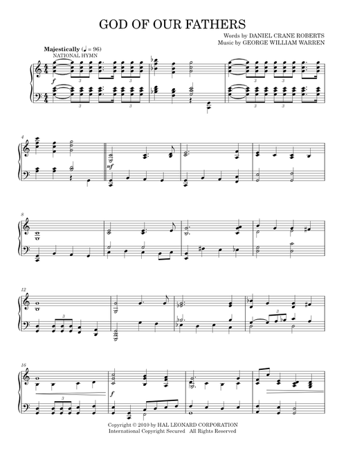 God Of Our Fathers - Daniel Crane Roberts (Piano Solo)