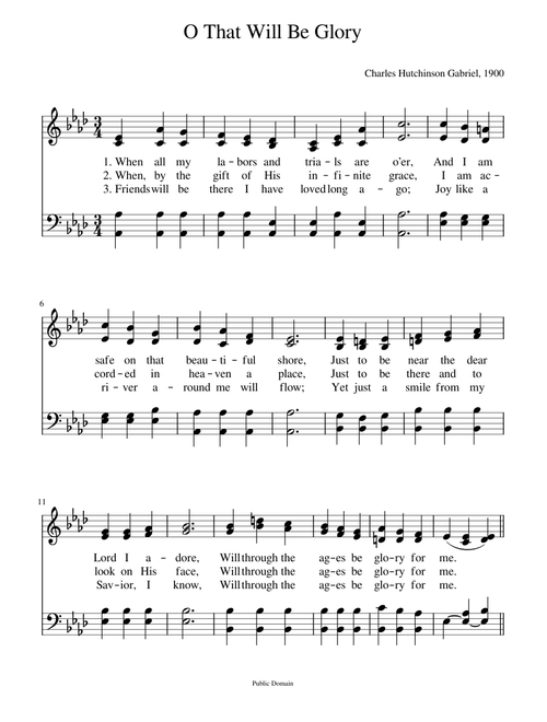 O That Will Be Glory - Chas. H. Gabriel