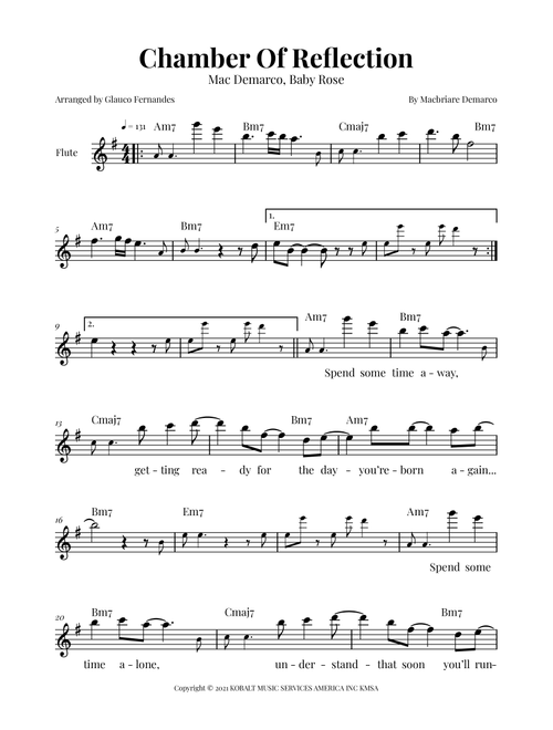 Chamber Of Reflection (Arr. Glauco Fernandes) - Baby Rose (Flute Solo)