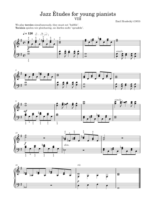Jazz Ètudes for young pianists #8 – Emil Hradecký