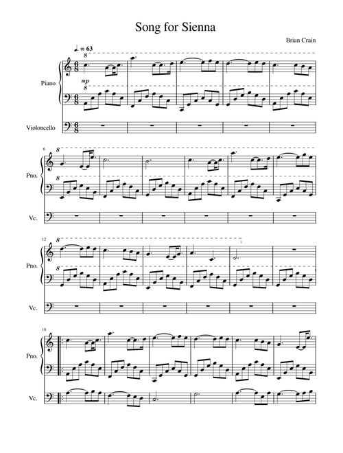 Song for sienna – Brian Crain