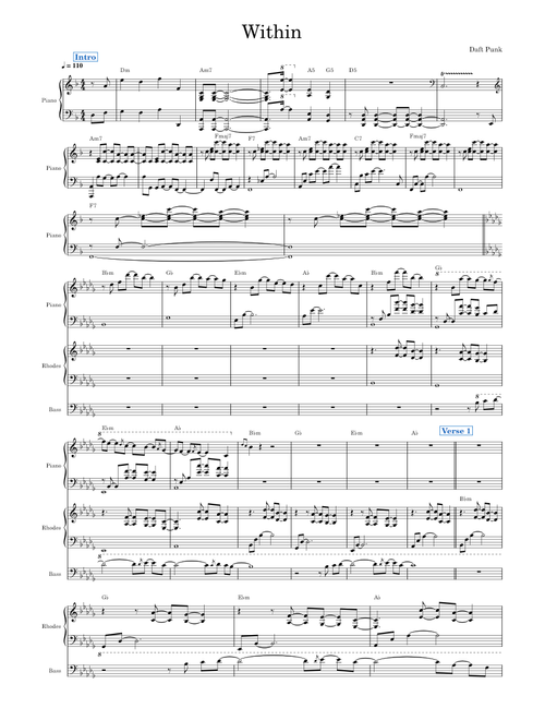 Within – Daft Punk (drumless version)