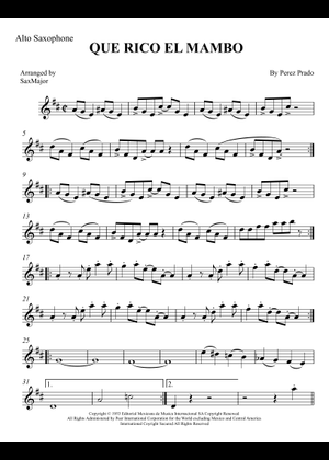 Que Rico El Mambo – Perez Prado (ALTO SAX RMX) Sheet Music with Chords ...