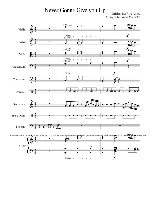 Never Gonna Give you Up-Orchestra Arrangement