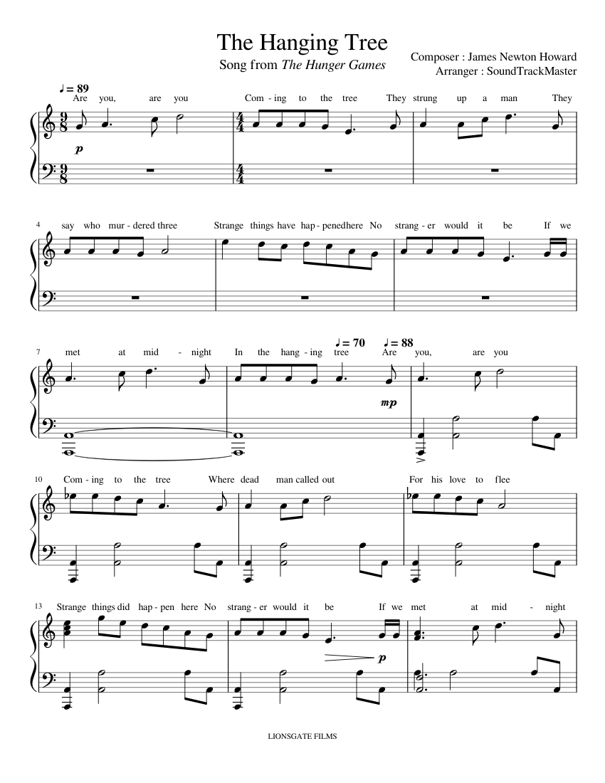 The Hanging Tree Sheet Music for Piano (Solo) | MuseScore.com