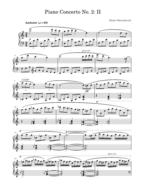 Piano Concerto No. 2 in F Major, Op. 102: II. Andante by Dmitri Shostakovich