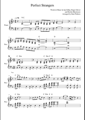Perfect strangers - Deep Purple Sheet Music for Piano (Solo) easy