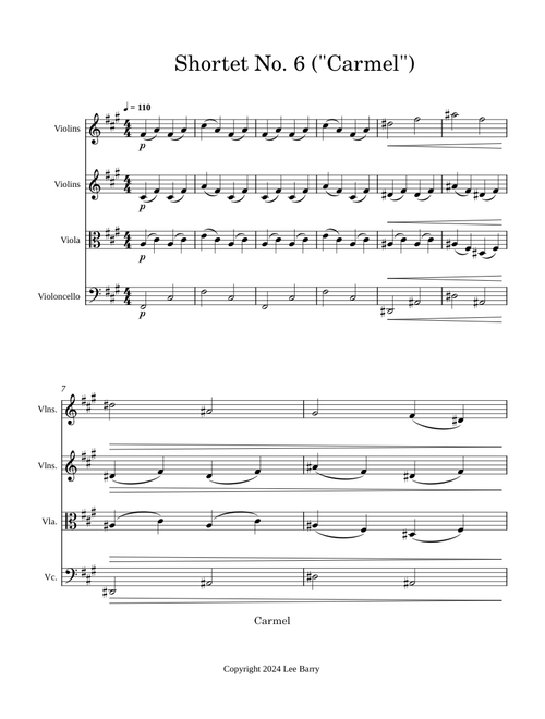 Shortet No. 6 ("Carmel")
