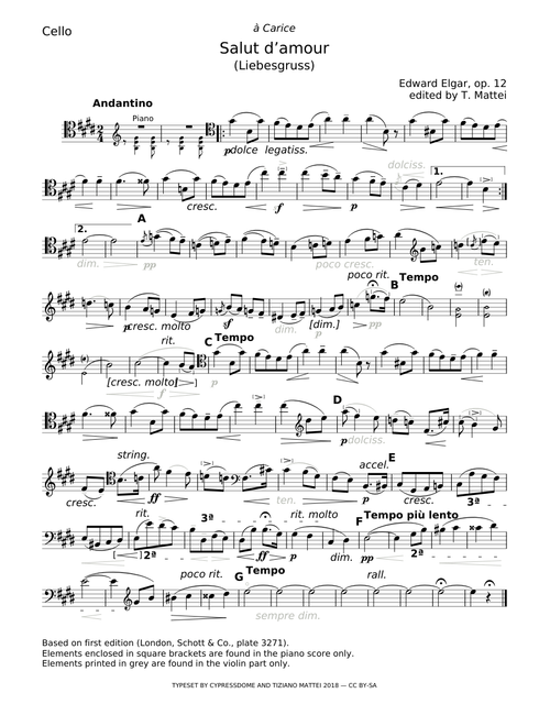 Elgar Salut d amour cello