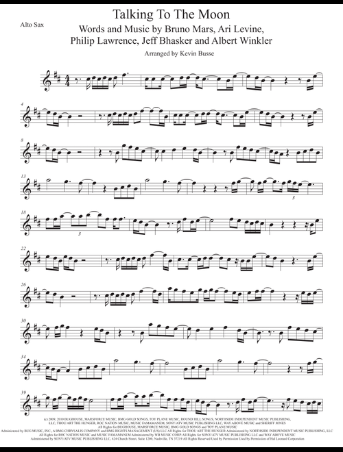 Talking To The Moon (Arr. Kevin Busse) - Bruno Mars (Alto Sax Solo)