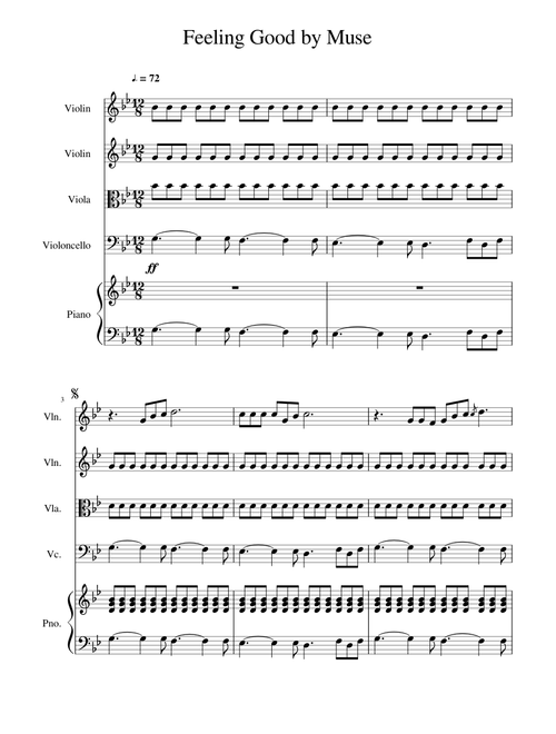 Feeling Good for String Quartet and Piano