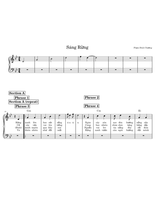 Sáng Rừng – Melody - Chords - Phạm Đình Chương