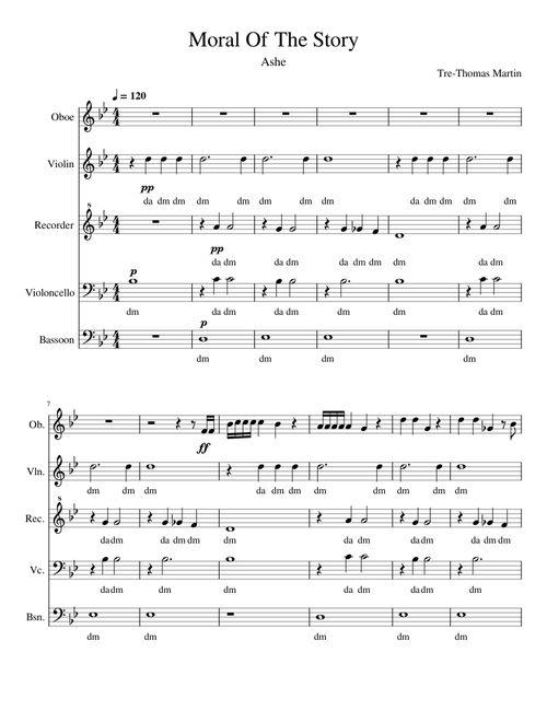 Moral of the Story: legato instrumentations for SATB choir-effect