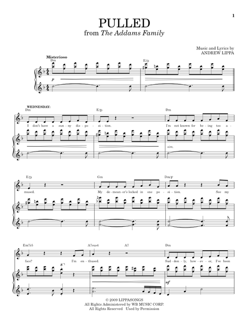 Pulled (from The Addams Family Musical) - Andrew Lippa (Piano Vocal)
