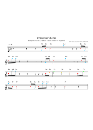 Universal Studios Theme (100th Anniversary) – Jerry Goldsmith Sheet ...
