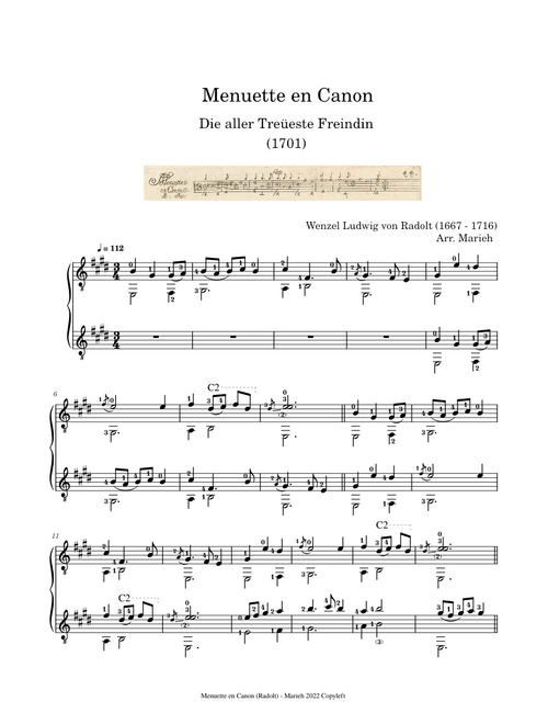 Menuette en Canon – Wenzel Ludwig von Radolt (1667 - 1716)