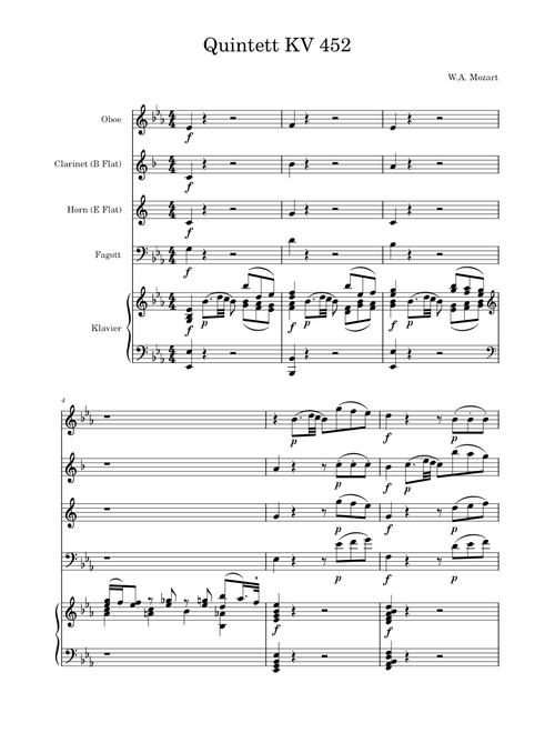 Piano quintet K. 452 first movement – Wolfgang Amadeus Mozart