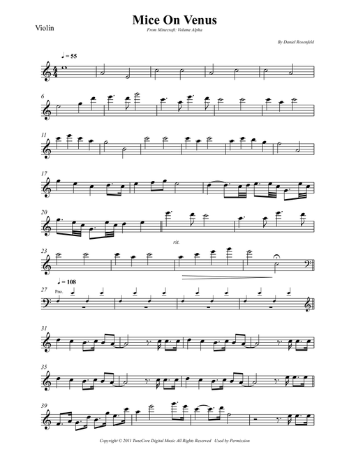 Mice On Venus (Arr. Wesley S. SIlva) - C418 (Violin Solo)