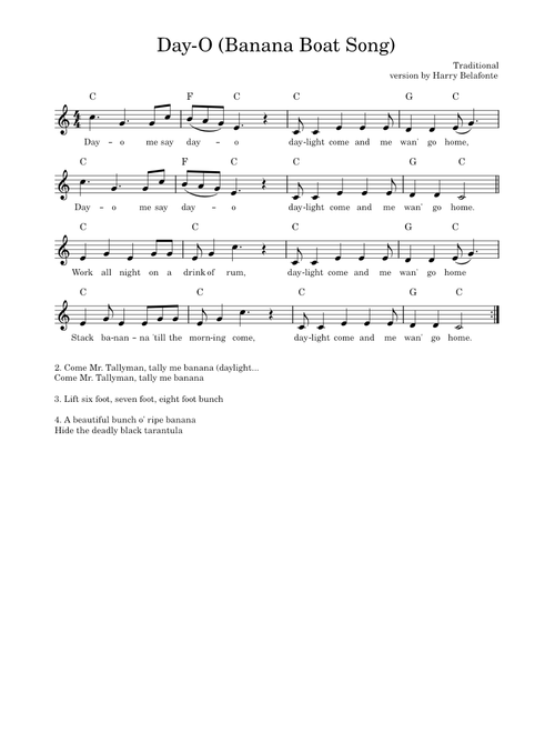 Day-O (The Banana Boat Song) – Harry Belafonte Day-O (The Banana Boat Song)