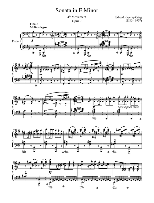 Sonata in E Minor Opus 7, 4th Movement