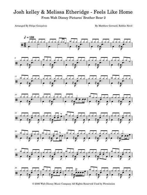 Feels Like Home (Arr. The Ninja) - Matthew Gerrard, Robbie Nevil (Drums)