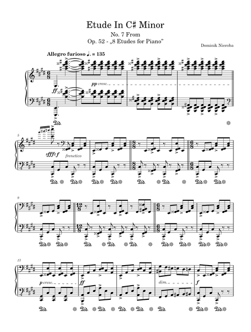 Etude In C♯ Minor, Op. 52 No. 7