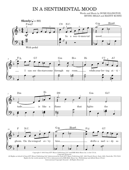 In a sentimental mood - Duke Ellington (Easy Piano)