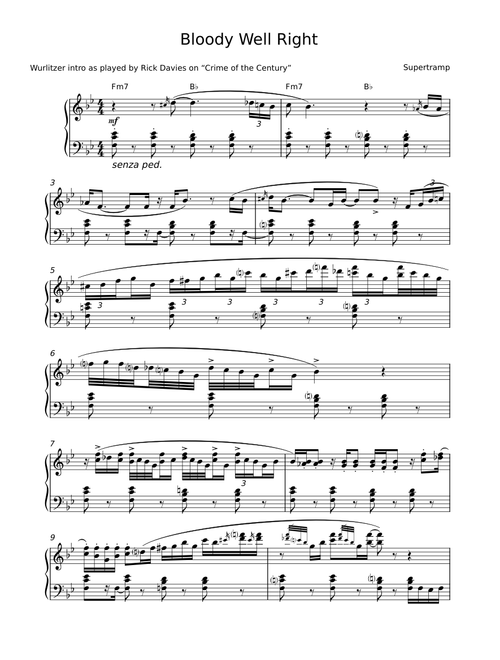 Supertramp - Bloody Well Right (Rick Davies' introduction piano solo)