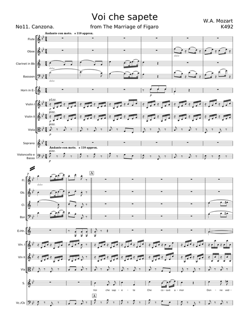 Voi che sapete - Wolfgang Amadeus Mozart