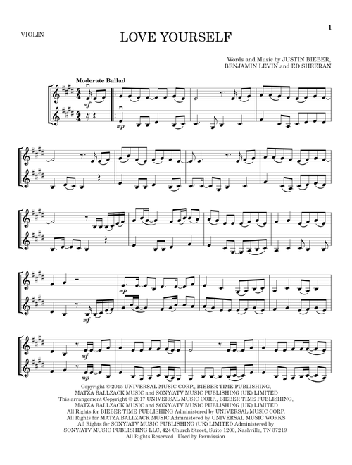 Love Yourself - Justin Bieber (Violin Duet)