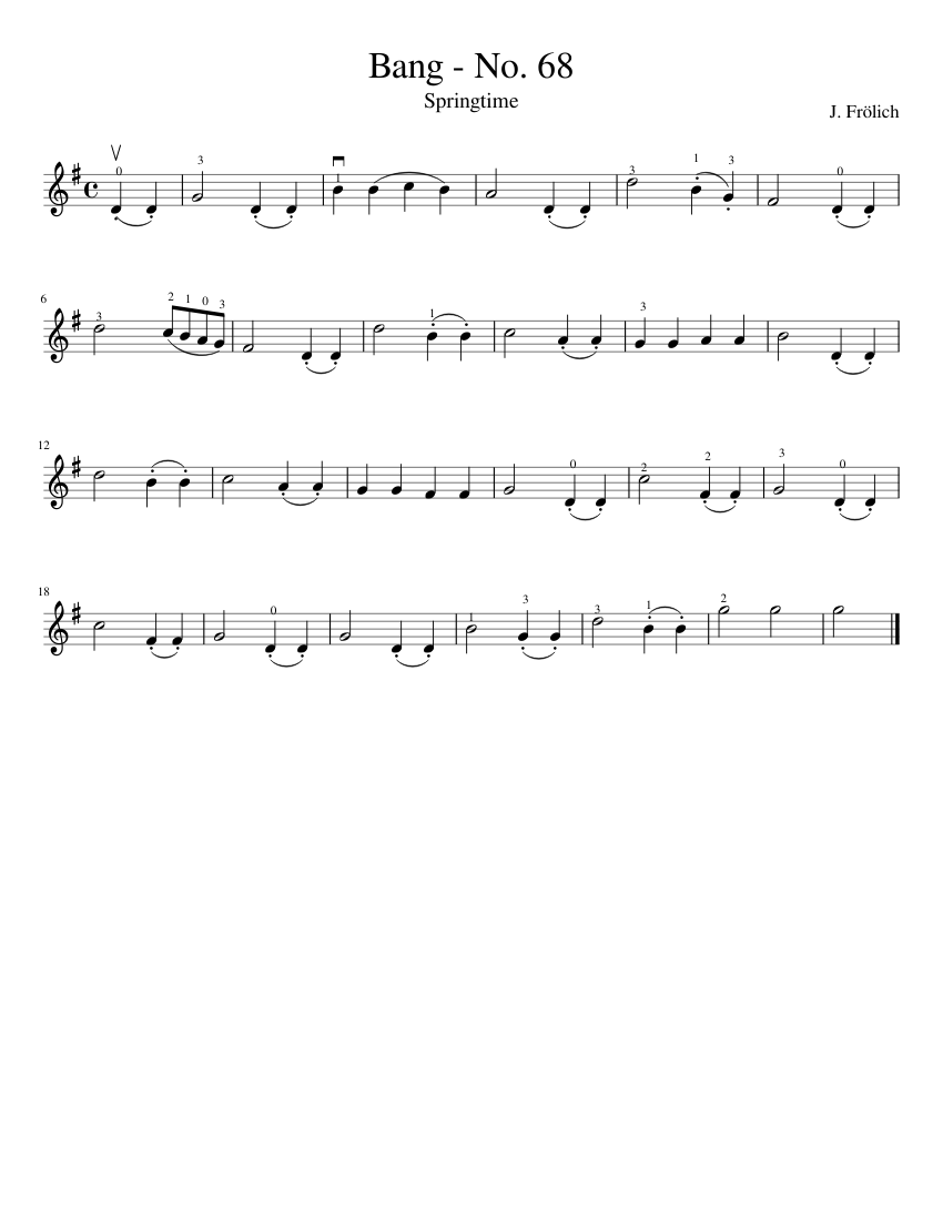 Bang no 68 solo sheet music for violin string methods exercises