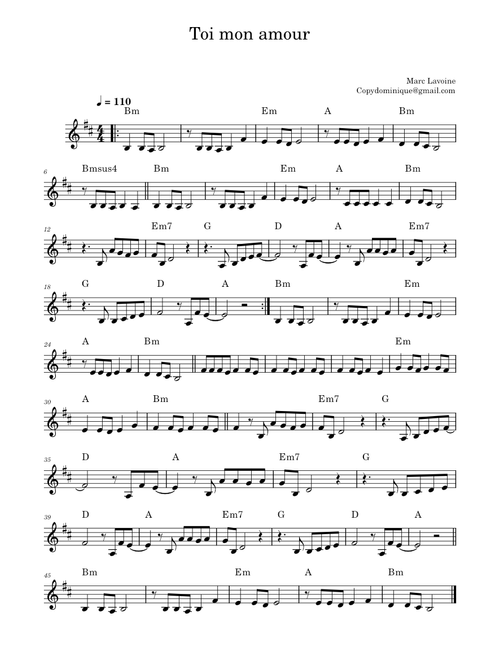 Toi mon amour – Marc Lavoine (orgue)