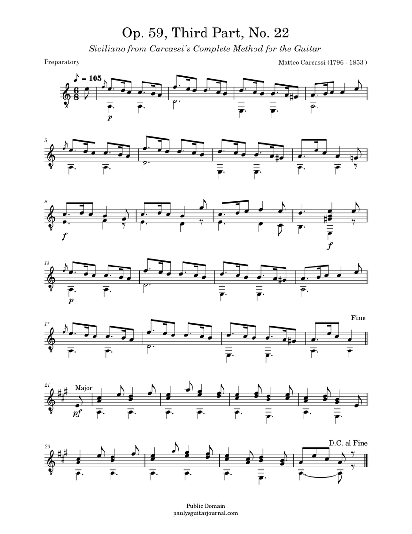 Matteo carcassi guitar method sale