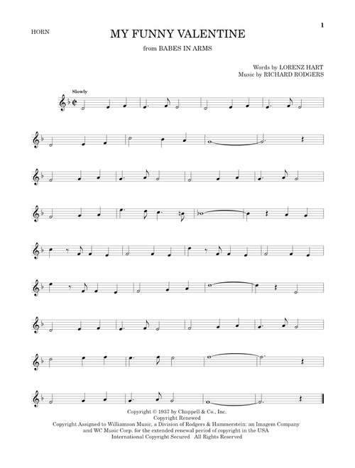 My Funny Valentine - Rodgers & Hart, Lorenz Hart, Richard Rodgers (French Horn Solo)