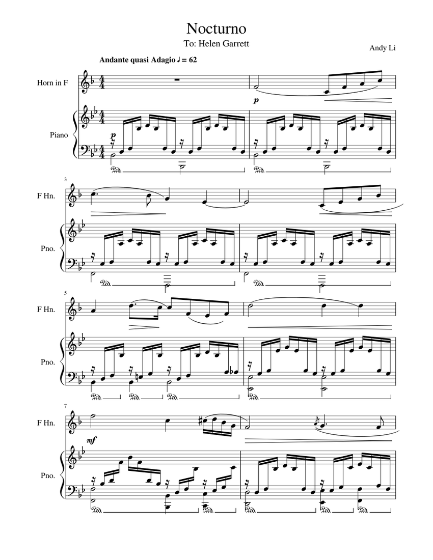 Nocturno Sheet music for Piano, French horn (Solo)