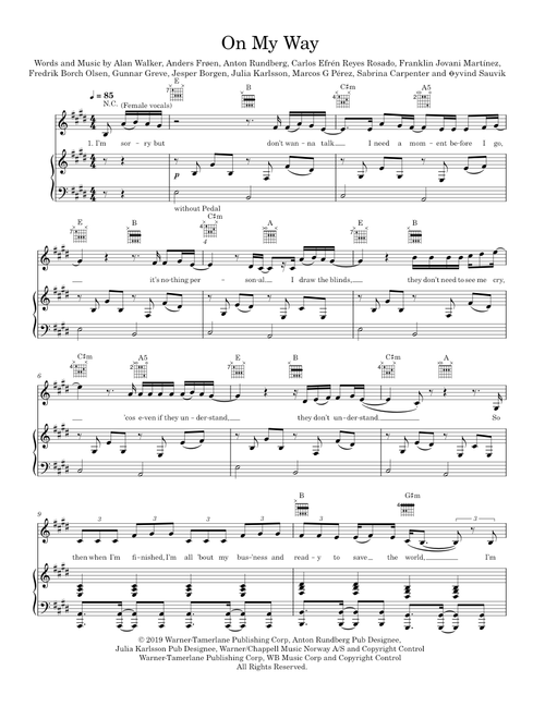 On my way - Alan Walker (Piano-Voice-Guitar)