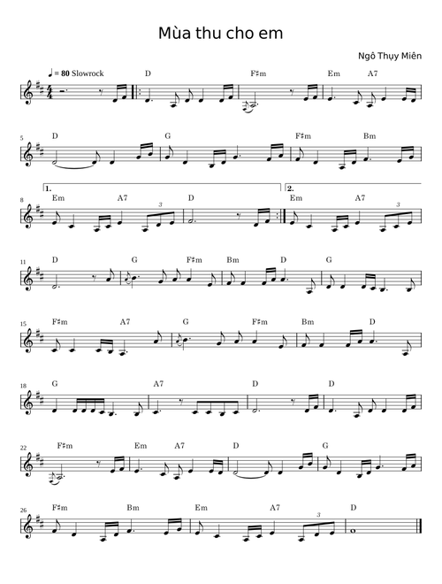Mùa thu cho em - Ngô Thụy Miên