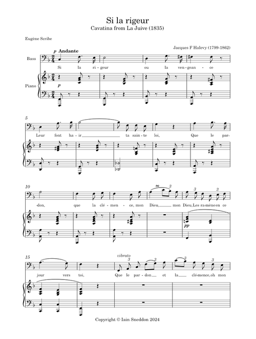 Si la rigeur, Cavatina from La Juive – Fromental Halévy