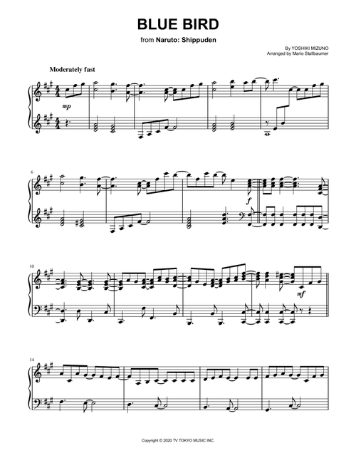 Ikimono Gakari's Blue Bird (Arr. Mario Stallbaumer) - Ikimonogakari (Piano Solo)