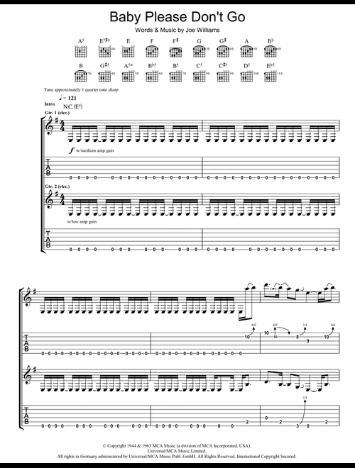 Baby, Please Don't Go - AC/DC (Guitar Tab)