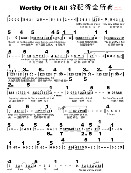 Worthy of it All (Arr. David Brymer and Ryan Hall) (Lead Sheet - Fake Book)