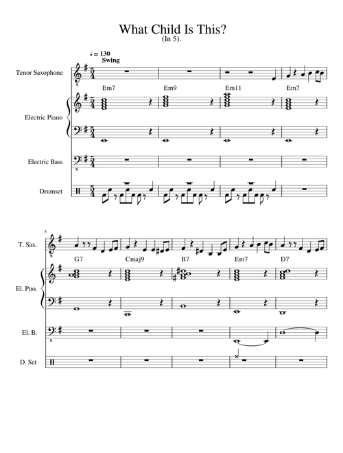 What Child Is This (4-Piece Jazz Arrangement)