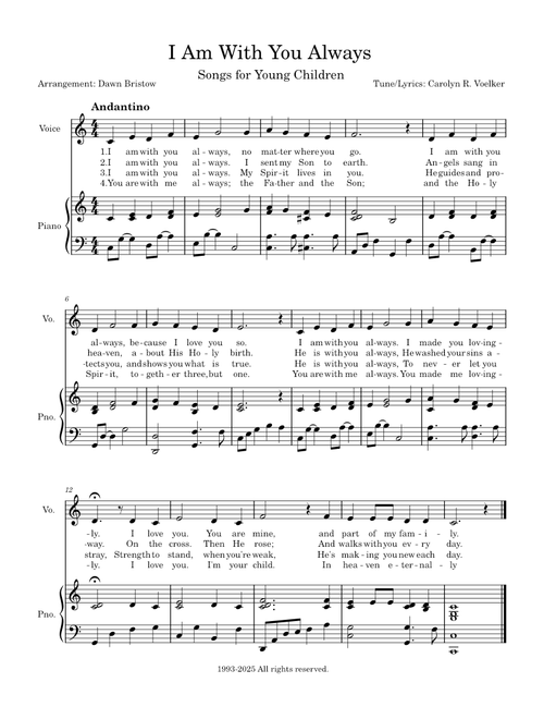 I Am With You Always – Carolyn R. Voelker