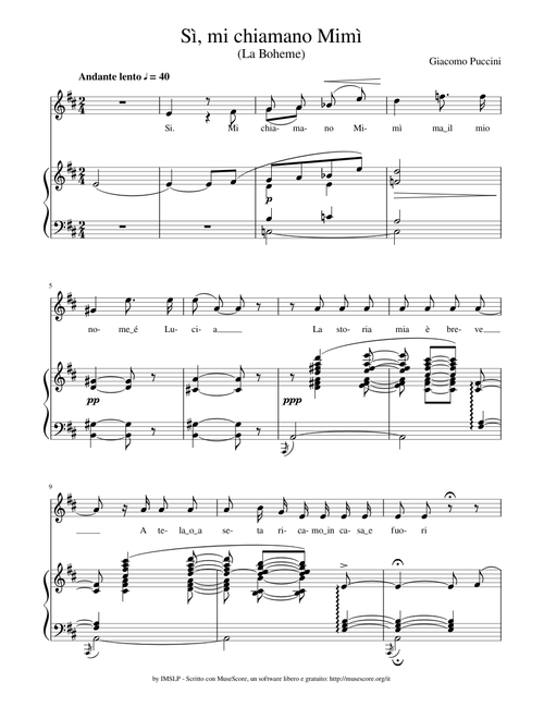 Sì, mi chiamano Mimì (La Boheme)