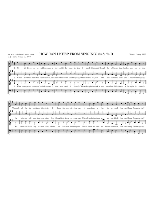 How Can I Keep From Singing – Robert Lowry