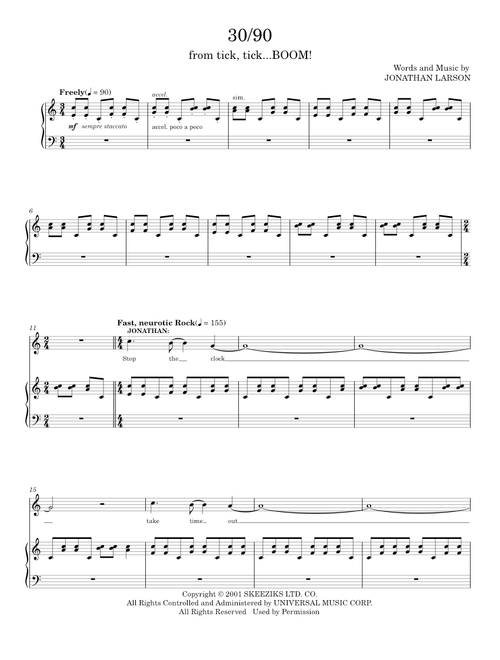 30/90 - Jonathan Larson (Piano Vocal)