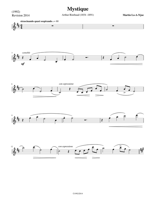 'Mystique' for violin and piano