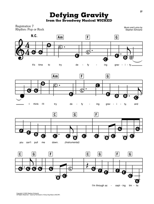 Defying Gravity (from Wicked) - Stephen Schwartz (E-Z Play Today)