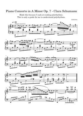 Free Piano Concerto In A Minor, Op. 7 by Clara Schumann sheet